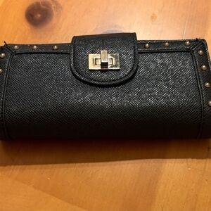 ALDO Elegant Black & Gold Studded Wallet.